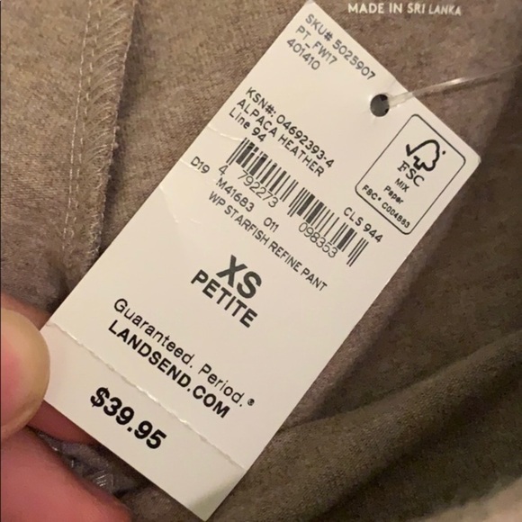 LANDS END starfish straight leg knit pull on pointe knit pants neutral - Picture 3 of 7